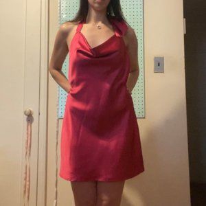 Hot Pink Canton Walker Party Cocktail Mini Dress